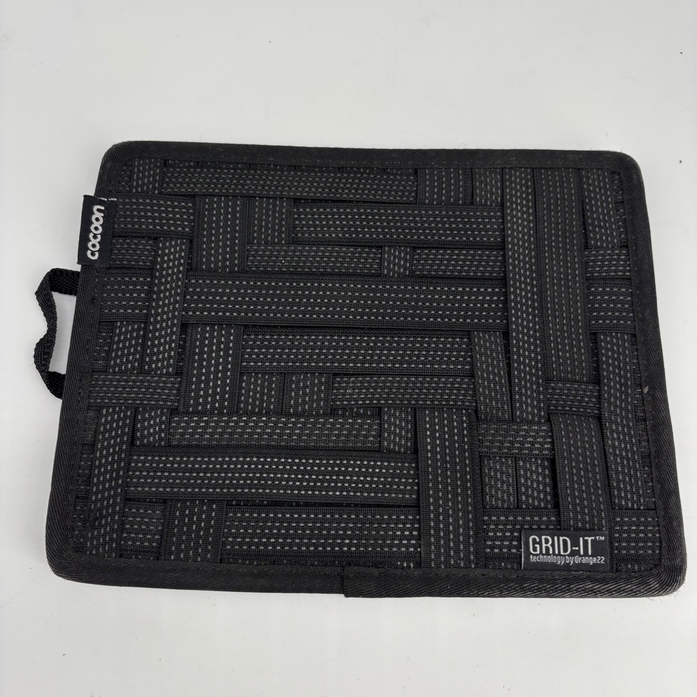 Cocoon Grid Cable Organizer Black Elastic Gadget Storage Tech Organizer